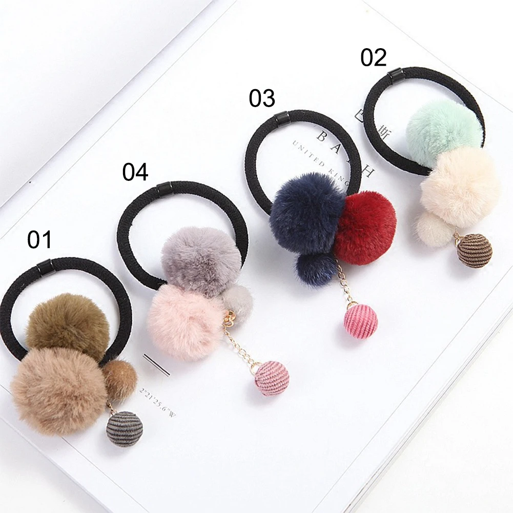 Girls Hair Accessories Colorful Pompon Elastic Hair Bands Rings Cute Creative Faux Fur Ball Hair Rope Lovely Rubber Scrunchies Girls Hair Accessories Colorful Pompon Elastic Hair Bands Rings Cute Creative Faux Fur Ball Hair Rope Lovely Rubber Scrunchies