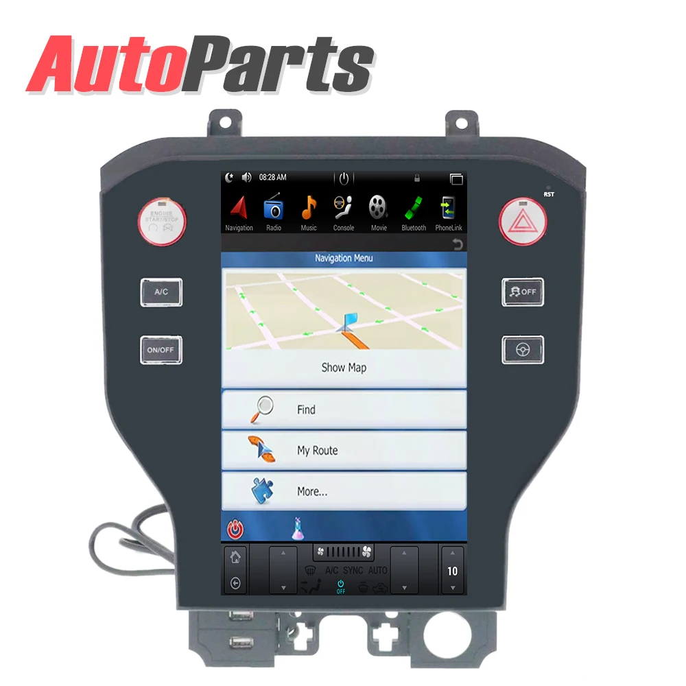 Best Android Tesla Vertical screen for Ford Mustang 2015-2019 car audio radio multimedia system gps navigation car dvd IPS AUX 2