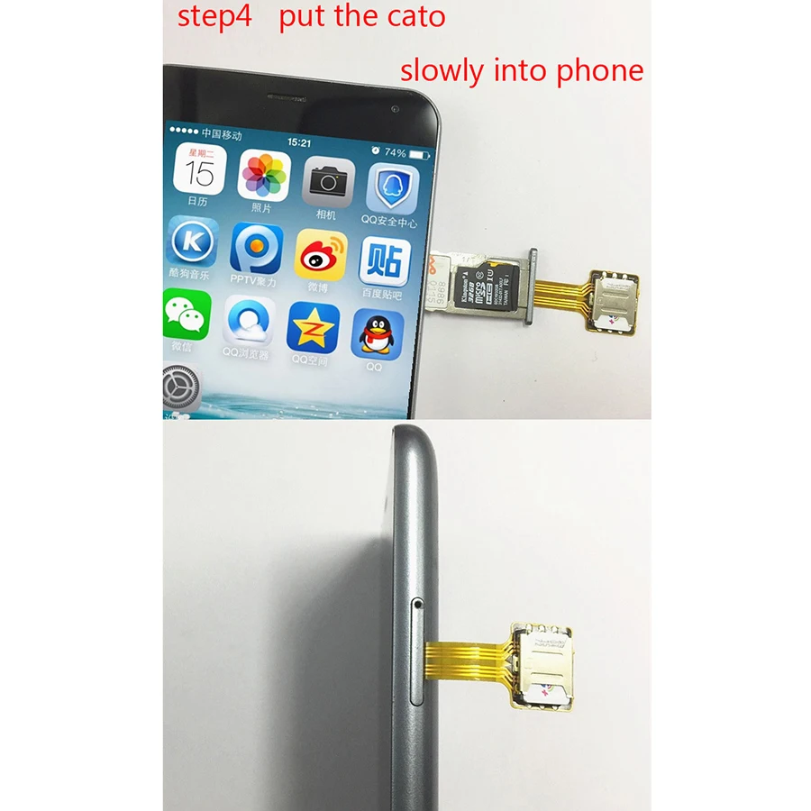 Гибридный двойной адаптер Micro SD для двух SIM карт Android расширитель 2 Nano XIAOMI REDMI NOTE 3 4 3s