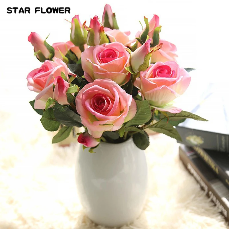 12 Pz Lotto Seta Artificiale Francese Rose Floral Bouquet Di Fiori Finti Organizzare Da Tavolo Daisy Wedding Home Decor Partito Accessorio Flores Fake Flowers Artificial Silkfake Flower Arrangements Aliexpress