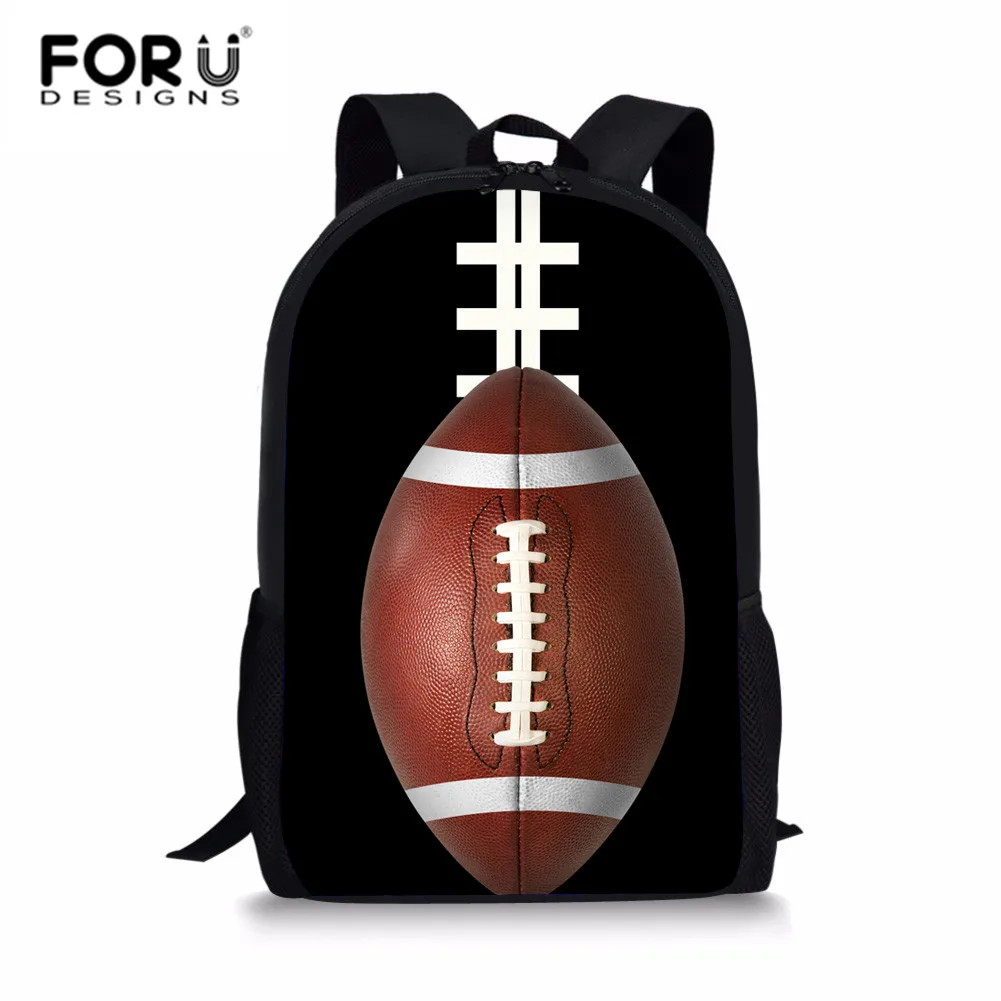 FORUDESIGNS Ball Printed Schoolbags Primary School Boys Backpack Cool Black School Bag Kids Shoulder Bags Student Book Rucksack