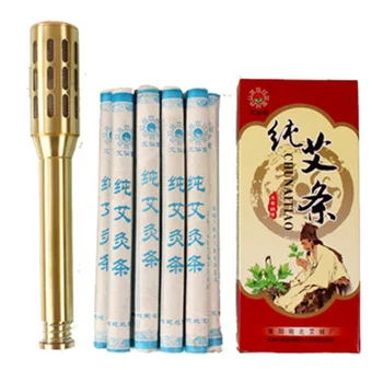 

copper massage stick gynecological Moxibustion equipment with 10 pcs moxa