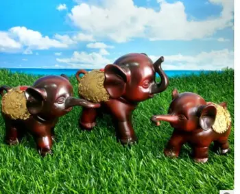 

Wealth like elephant sitting room wine TV cabinet porch decoration three elephants statue home resin crafts sculpture