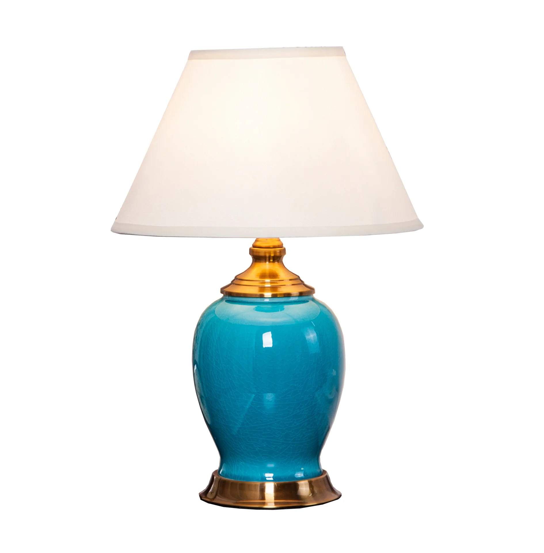 

YOOK 2018 33*49CM American Country Ice Crack Ceramic Table Lamp for Bedroom Bedside LED Ceramic Table Lamps 220V E27