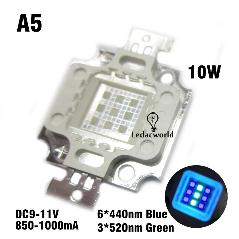 Отличное качество 10 Вт высокое Мощность светодио дный завод растут чип 390nm 440nm 520nm 660nm 6500 К Королевский синий Глубокий красный зеленый для