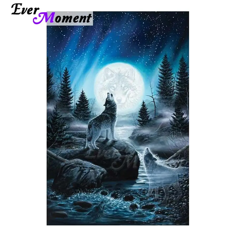 

Ever Moment Diamond Painting Home Decoration Wolf Handmade Full Square Drill 5D DIY Diamond Embroidery Rhinestone S2F1922