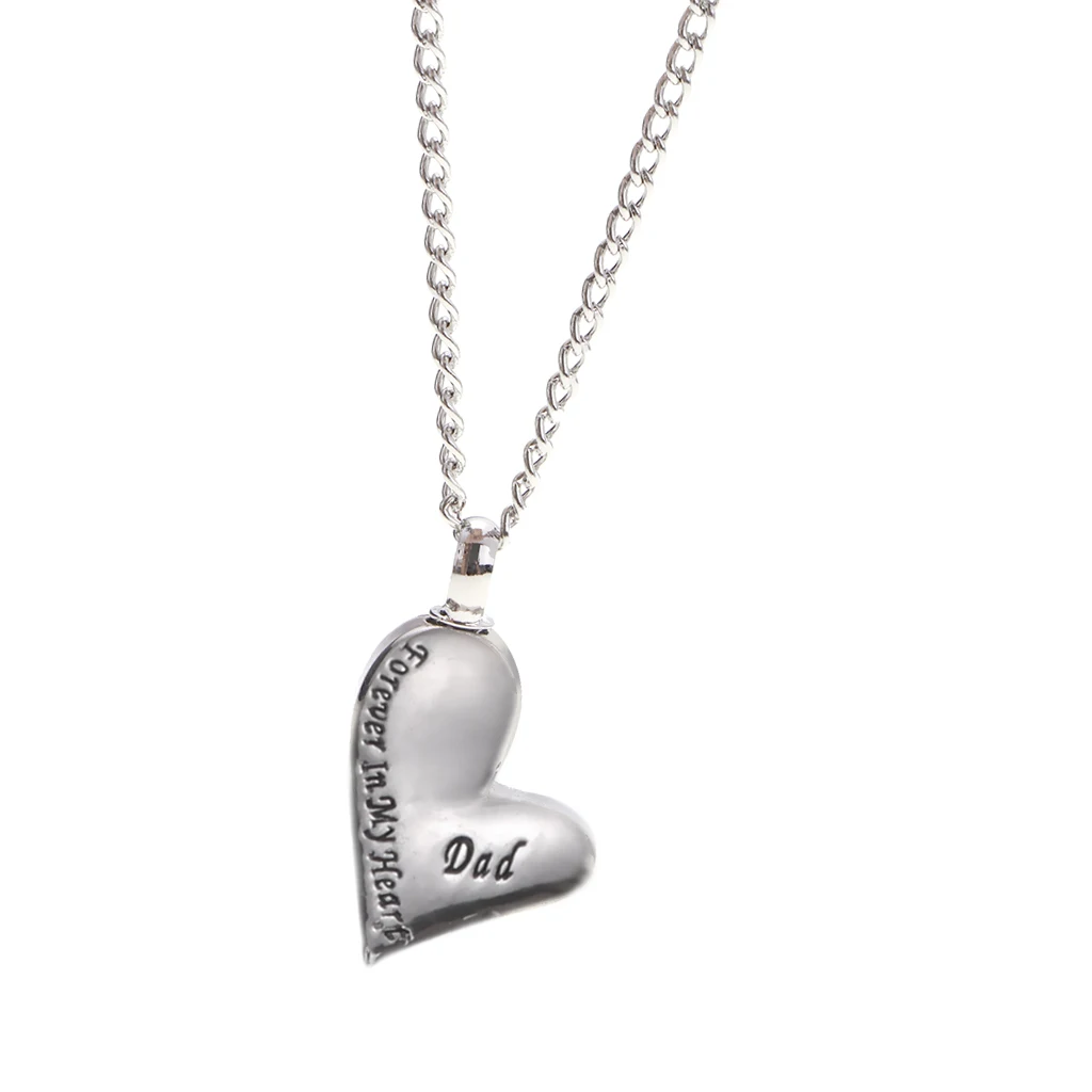 'Dad  forever in my heart' Urn Pendant Leaning Heart Memorial Keepsake Necklace Jewelry with Chain