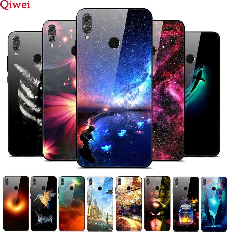 

For Funda Huawei Honor 8X Case Tempered Glass Hard Back Cover For Huawei Honor 8X 8 X Honor8X X8 Case Silicone Soft Bumper Coque