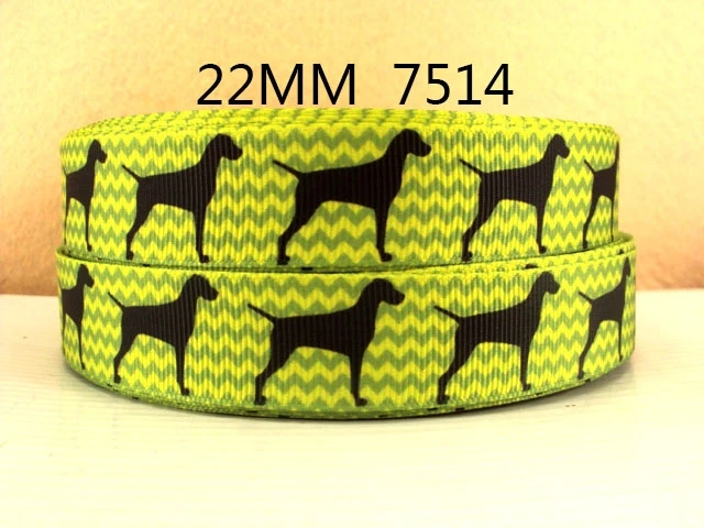 

(5yds per roll) 7/8"(22mm) Dog high quality printed polyester ribbon 5 yards,DIY handmade materials,wedding gift wrap,5Yc1668