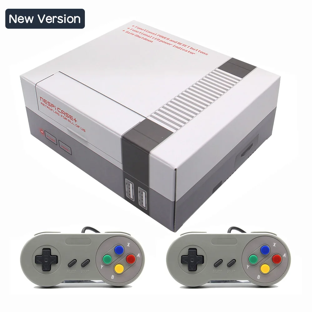 Новый NESPi случае комплект Raspberry pi 3 Model B NES Стиль случае игровой консоли + 2 x контроллер для игровых приставок для Raspberry pi 3, 2B, B +