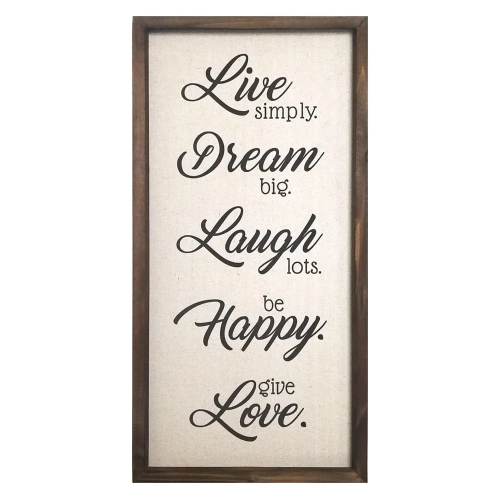 Typography, Live, Dream, Laugh, Happy, Love Wall Decor