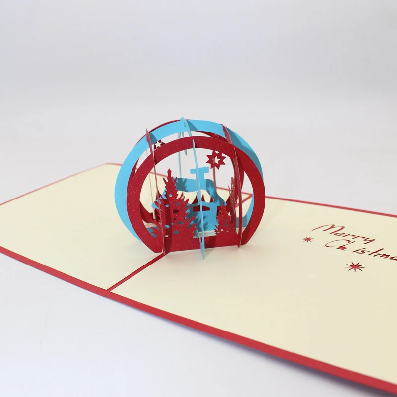  3D Handmade 2019 New Design Ring Circle Christmas House Paper Invitation Greeting Cards PostCard Re - 32910341746