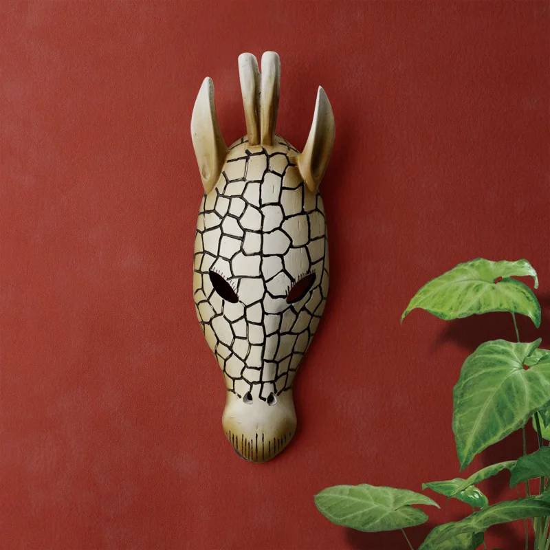 Cena Prymitywne w stylu afrykańskim Emulational zwierząt maska ozdoba do powieszenia na ścianie Bar restauracja kreatywny ścienne Artwork Trendy żywica rzemiosło