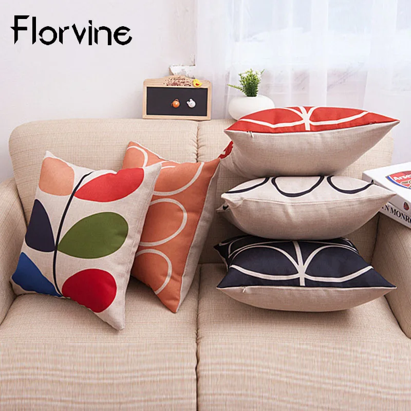 

Geometric Pillow Cover For Sofa Linen Decoration Pillow 45*45 Simple Leaf Cushion Cover Home Bed Seat Chair Pillowcase Wholesale