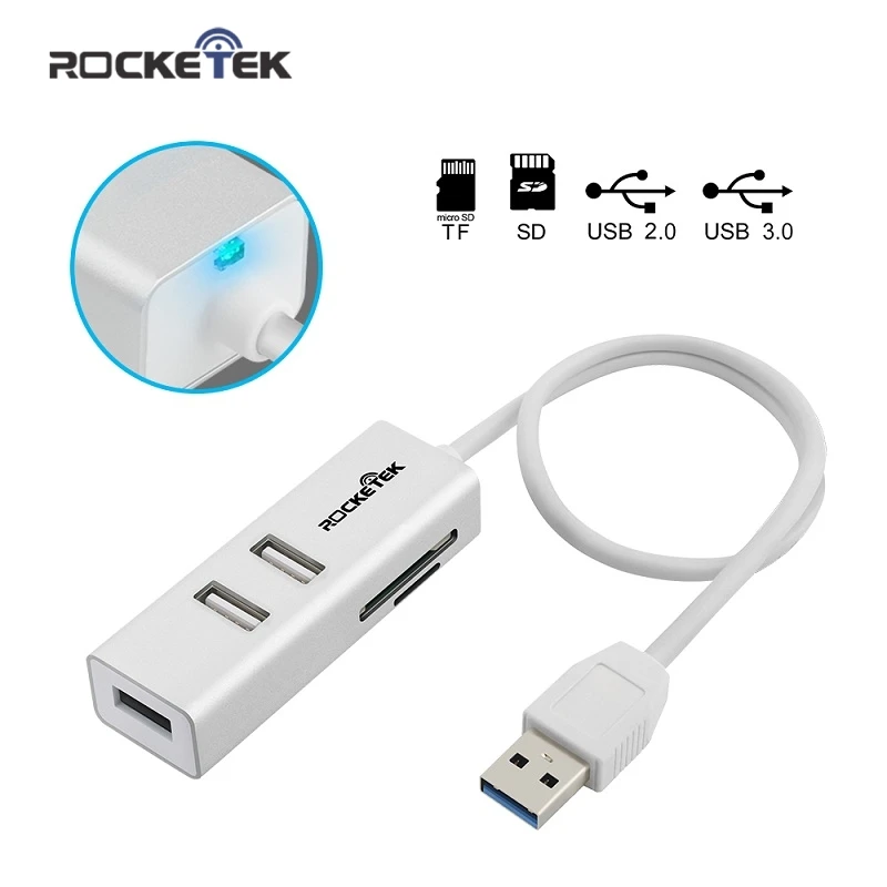 Игровая мышь Rocketek Мульти usb 3,0 концентратор 3 порта адаптер-разветвитель Алюминий SD/TF кард-ридер для MacBook Air ноутбук аксессуары