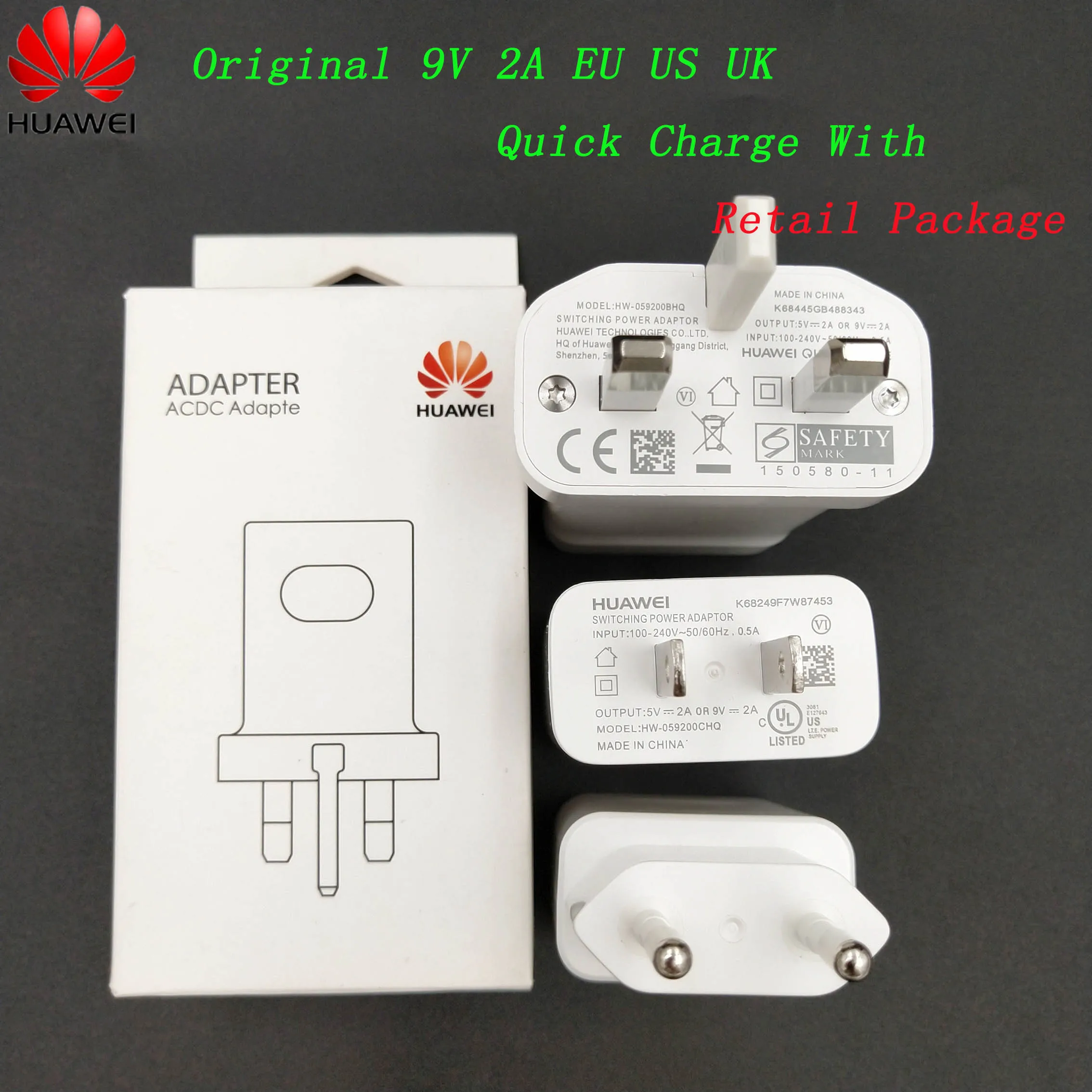 

Original Huawei P10 pro lite Quick Charger New 9V 2A Travel Wall Adapter For Huawei note 8 9 V8 V9 P9 Plus Nova 3 4 4e Mate 9 10