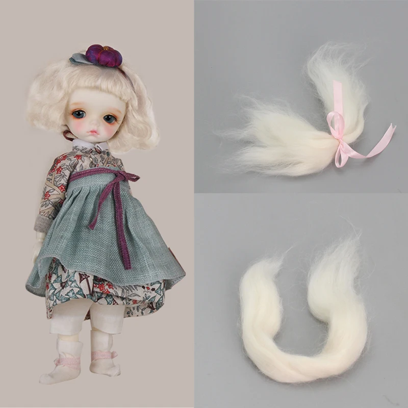 Aidolla 10 г белая натуральная мода мохер кукла волосы для Reborn Baby куклы ангора Коза парик аксессуары