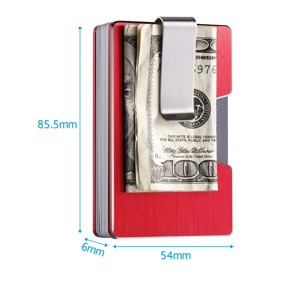 

Men Aluminum Alloy Wallet Money Clip Wallet RFID Blocking Slim Cash Credit Card Holder Purse KS-shipping