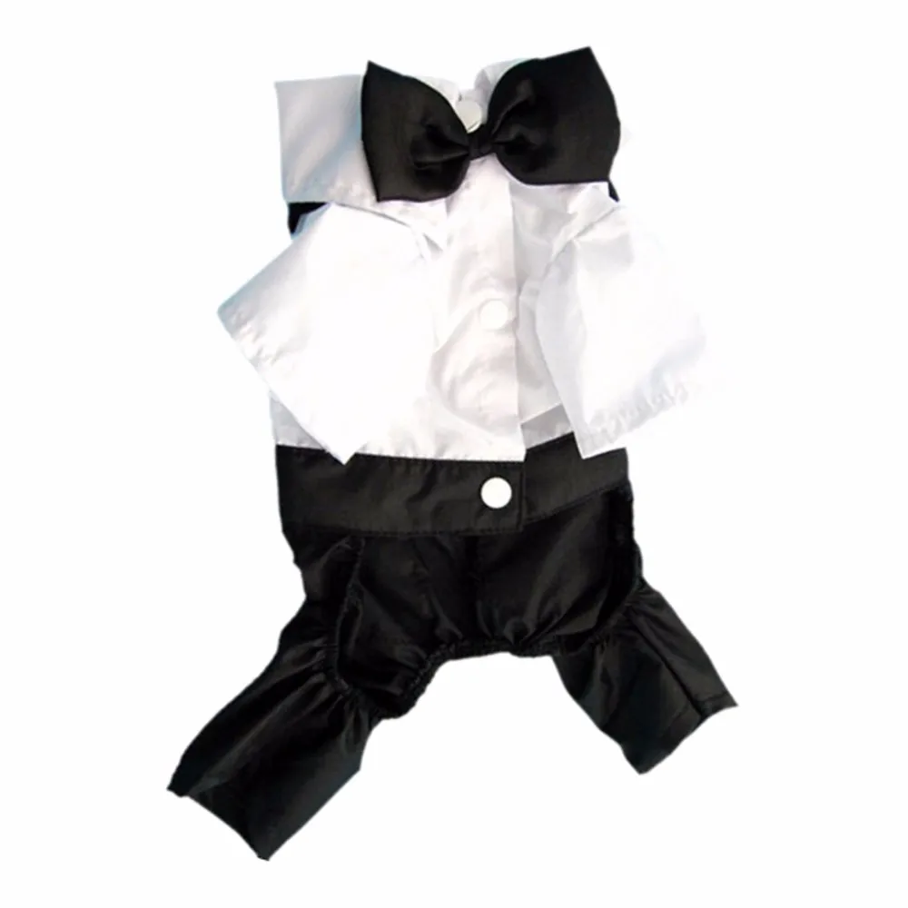Одежда для кошек собак смокинг для принца милый галстук-бабочка костюм щенок костюм комбинезон пальто