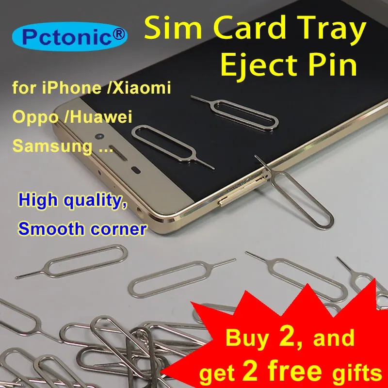 PCTONIC Sim Card ejector pin for iPhone Tray Eject needle Tool Pin high