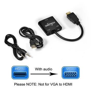 

High Quality HDMI to VGA Adapter Male To Famale Converter Adapter 1080P Digital to Analog Video Audio For PC Laptop Tablet