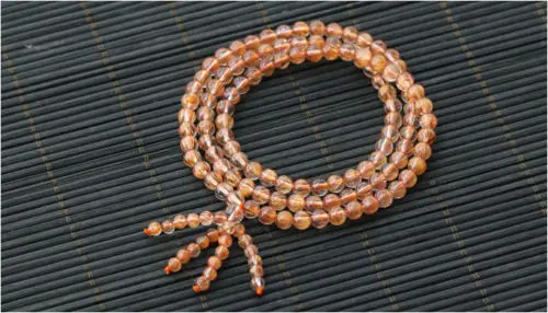 

002013 108 beads straight copper rutilated natural transparent quartz crystal bracelets