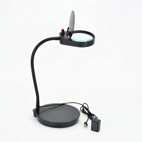 

10x 15x USB Plug Glass Lens Desk Lamp Magnifying 5x with 38 LEDs Stand Magnifier Loupe Flexible Dimmable Lamp