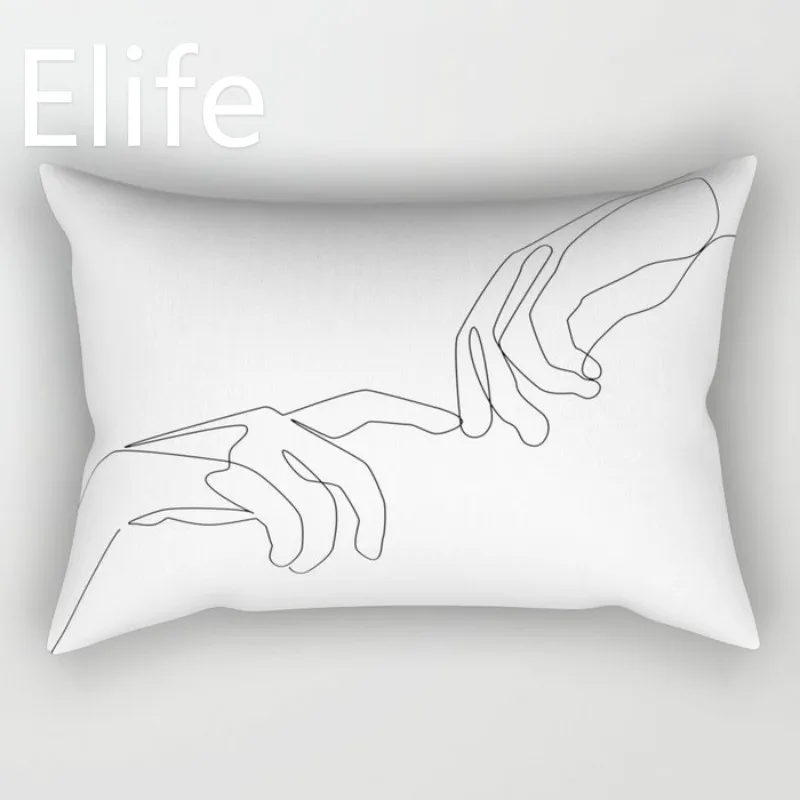 Elife, черный, белый, искусственный полиэстер, хлопок, лен, декоративная подушка, shams, чехол для подушки, дивана, автомобиля, 30x50 см
