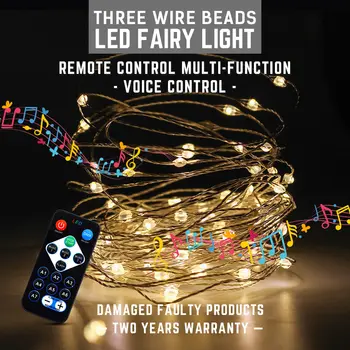 

LED Voice Control String Light AC85-265V 10M 120LED remote Control multi-function lamp LED Music String Light Holiday Decoratior