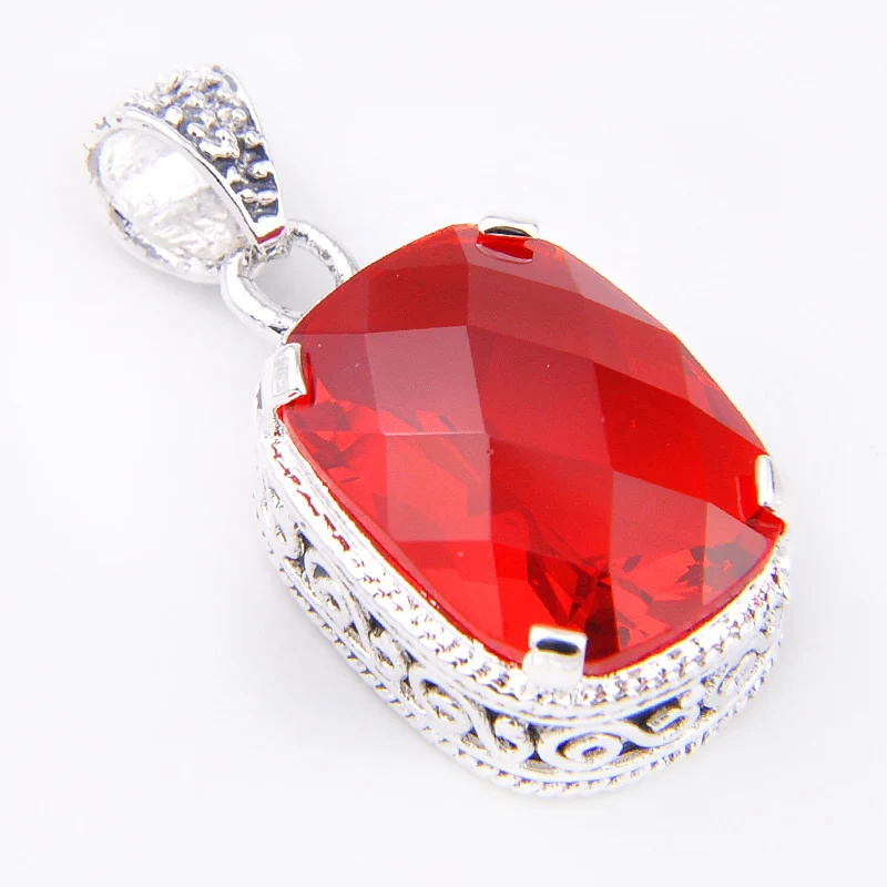 Promotion Jewelry Drop Fire Red Quartz Silver Plated Wedding Pendants Russia USA Australia