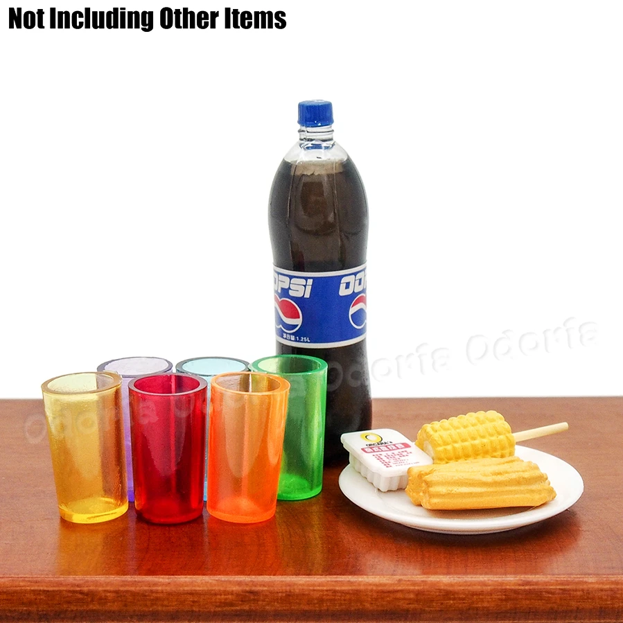 Odoria 1:12 Miniature 12PCS Multi Color Plastic Drinking Water Cups Dollhouse Kitchen Accessories - Image 5