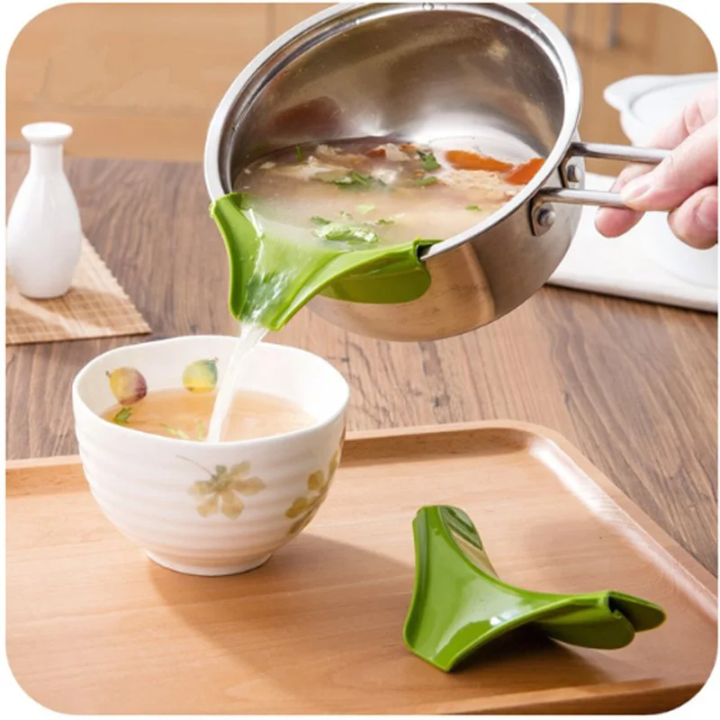 

Creative Kitchen Accessories Silicone Funnel Cooking Tools Kitchen Gadgets Pots and Pans Kitchen Utensils To Spills Deflector