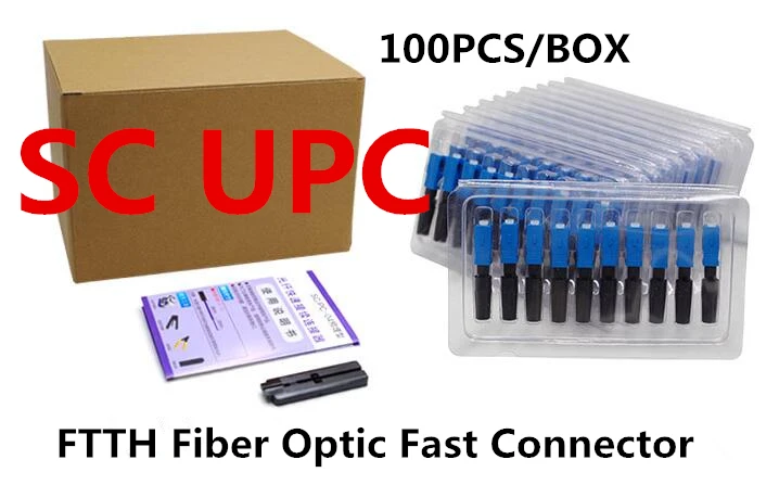 

100 Pieces SC UPC Fast Connector Embedded Connector FTTH Tool Cold Fiber Fast Connector