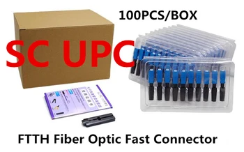 

100 Pieces SC UPC Fast Connector Embedded Connector FTTH Tool Cold Fiber Fast Connector