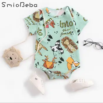 

Baby Unisex Rompers Animal Prints Boys Girls Butt-coats Neonatal Jumpsuits Kids Cartoon Triangular Climbing Newborn Baby Clothes