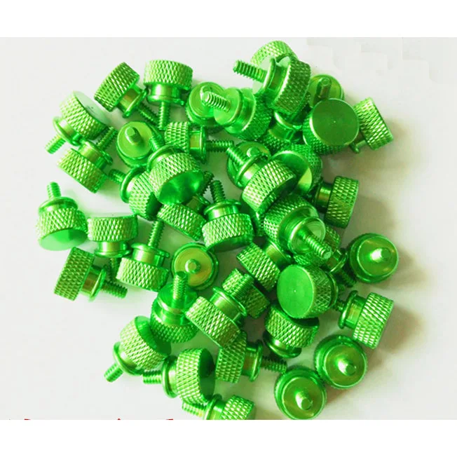 5Pcs M4*16/20 Aluminum Alloy Computer Case Screw Hand Screw Screw Knurling Screw Thumb Screw Side Plate Screw - Цвет: green