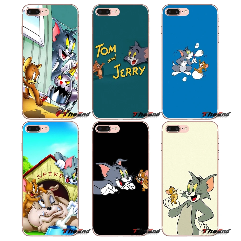 

For Samsung Galaxy S3 S4 S5 MINI S6 S7 edge S8 Plus Note 2 3 4 5 Grand Core Prime Cartoon Tom Cat and Jerry Mouse Soft Case