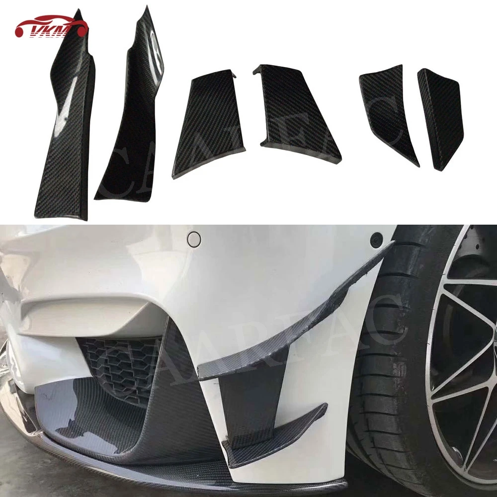 

6PCS/Set Carbon Fiber Front Bumper Side Fins Canards Splitters for BMW F80 M3 F82 F83 M4 2014 2015 2016 2017 Car Styling