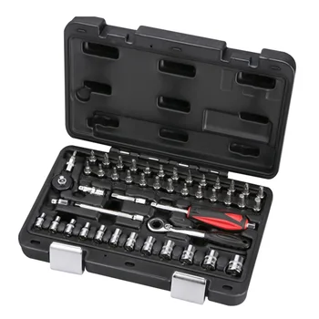 Online High Quality 46PCS Mini 1/4 Ratchet Wrench Set Socket Bits Car Auto Repair Hand Tools Wrench Set Spanner Combination Tool Kit