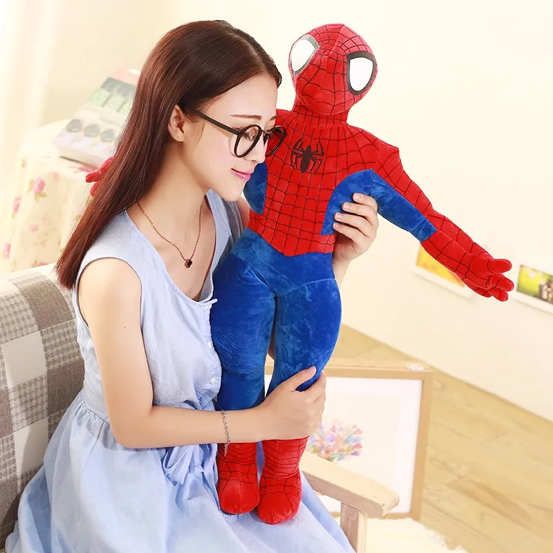 1 шт., 75 см и 95 см, высокое качество, супер герой, Человек-паук, рисунок из фильма, мягкая плюшевая игрушка Человек-паук, кукла, подарки на день рождения для детей