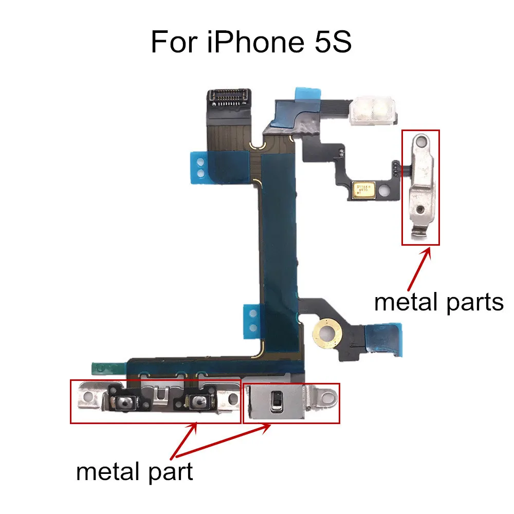 AYJ 1 шт. силовой гибкий кабель с металлом для iPhone 5 5S 6 6s 7 8 Plus X XR XS Max Кнопка регулировки громкости источник энергии переключатель кнопка включения выключения