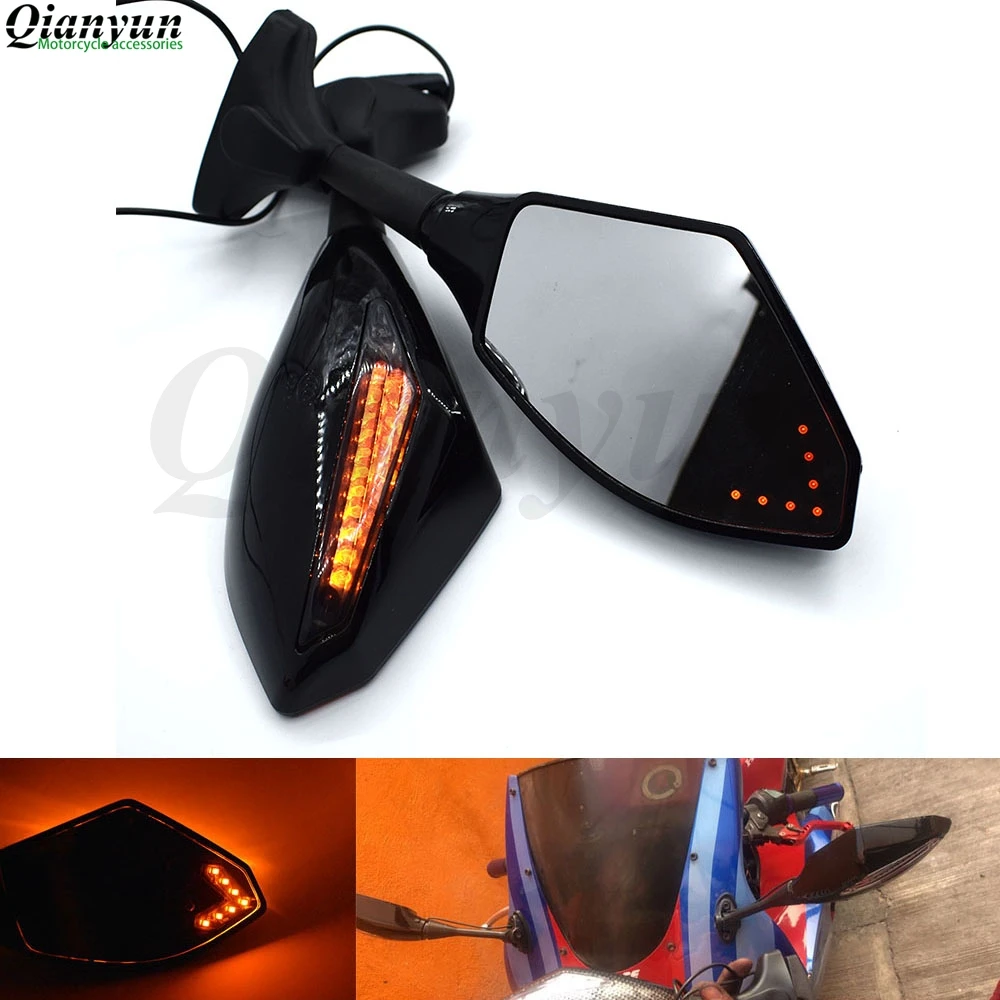 

Universal Motorcycle LED Steering Light Flash Rearview Mirror Side View Mirror for Suzuki GSX1400 GSF650 GSX650F GSX1250 F/SA