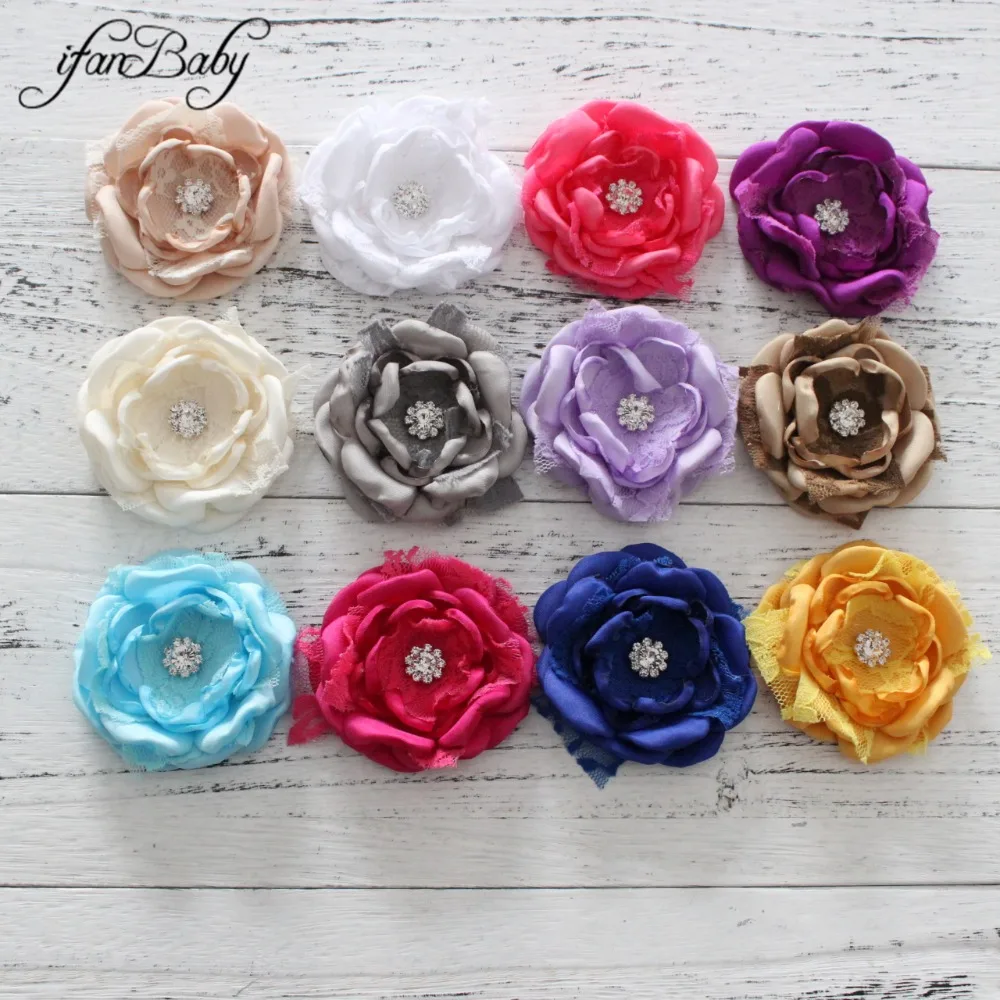 Poppy shabby flower baby headband