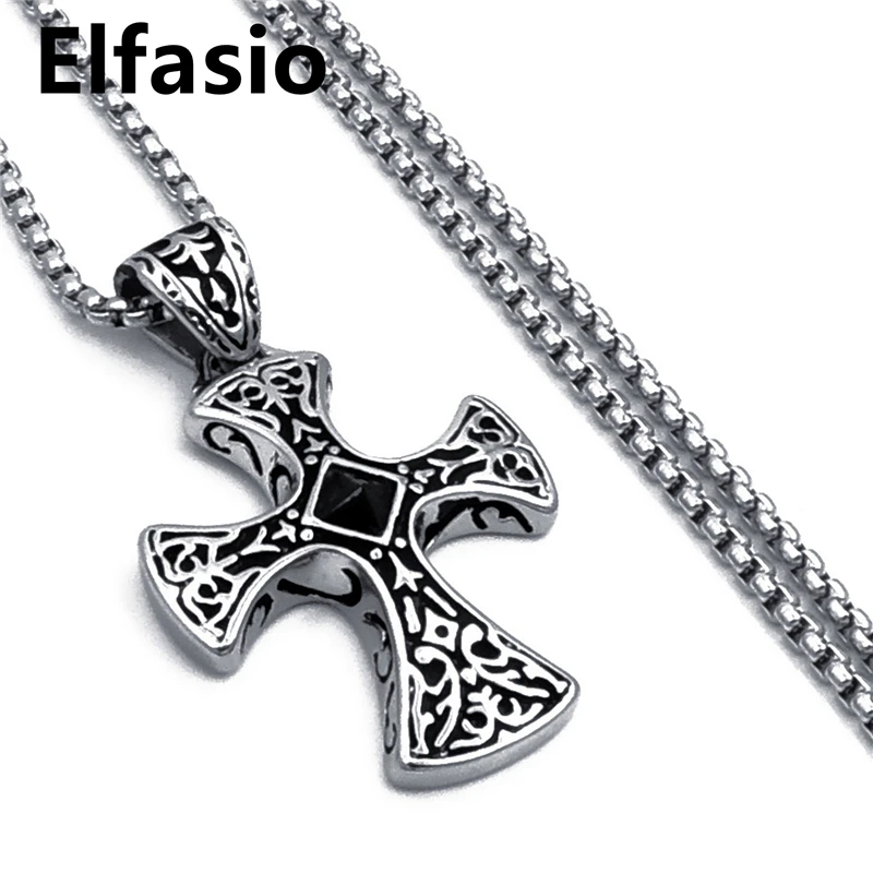 Подвеска в кельтском стиле с черным фианитом 18 30 дюймов|biker pendant|celtic cross pendantpendant black