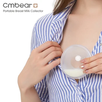 

Cmbear 2pcs Potable Breast Collector Silicone Baby Milk Feeding Manual Breast Pump Automatic Collection For Nursing Cup Women