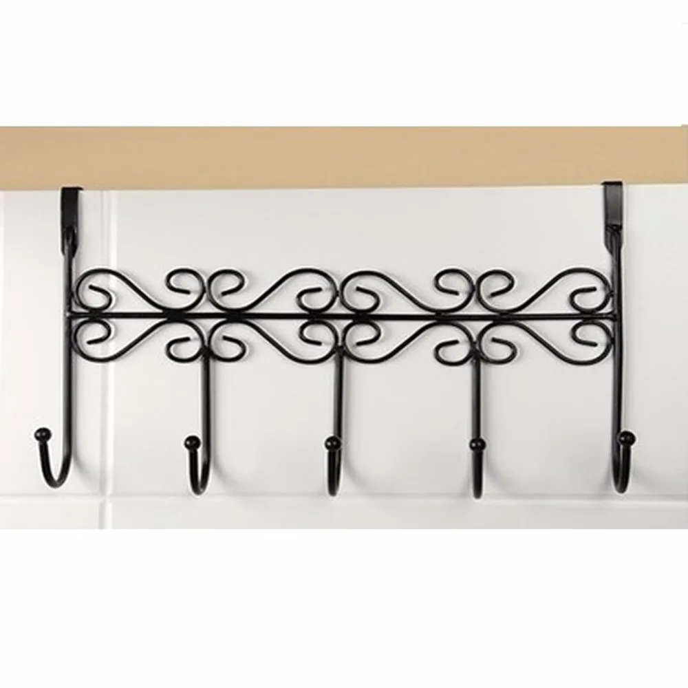 

Hat Bag Towel Coat Clothes Over Door Bathroom Hanger Hanging Rack Holder 5 Hooks S11 dropship