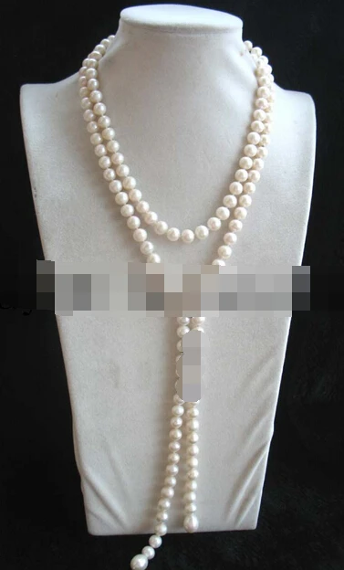 

08149 freshwater pearl white round AA necklace 47 nature