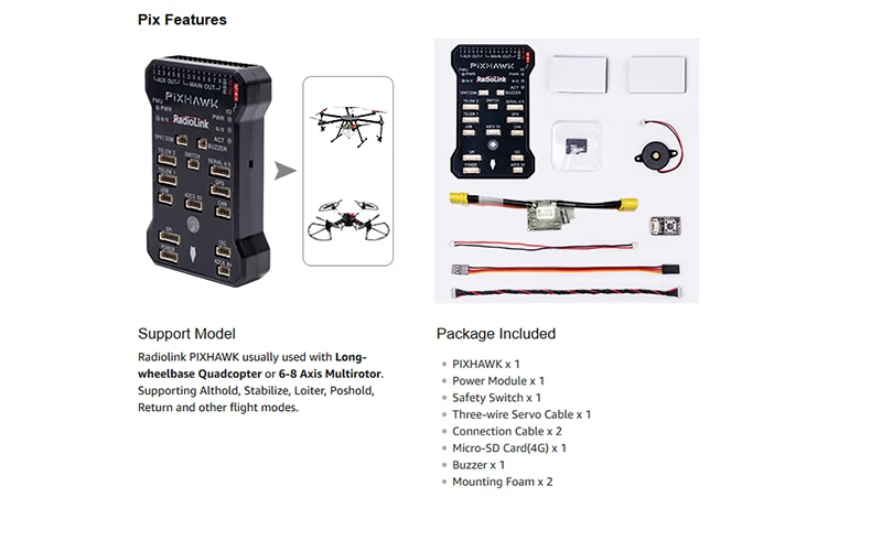 Pixhawk com Módulo de Potência para o Quadcopter Longo-distância entre Eixos Bit do Drone rc do Controlador de Voo de Radiolink Drone Multirotor fc 32 - 6-8 6 Cheap Peças e Acessórios