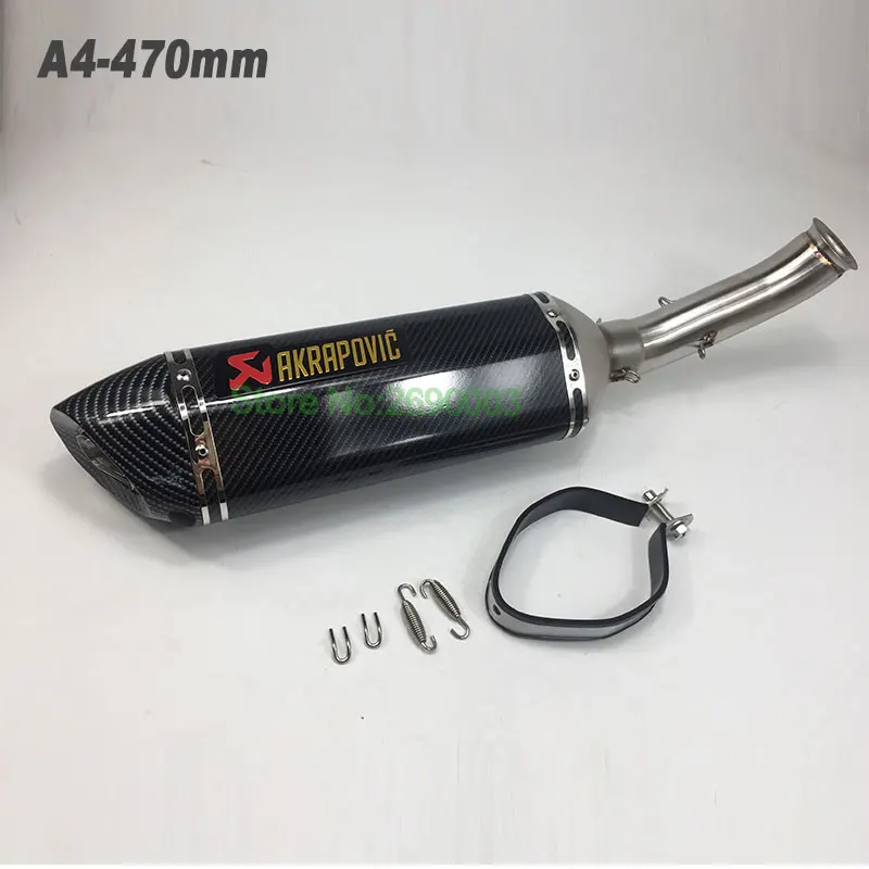 470 мм/380 мм мотоцикл Akrapovic выхлопная средняя труба мотоцикл глушитель для KTM DUKE 390 DUKE 200 250 DUKE RC390 RC390
