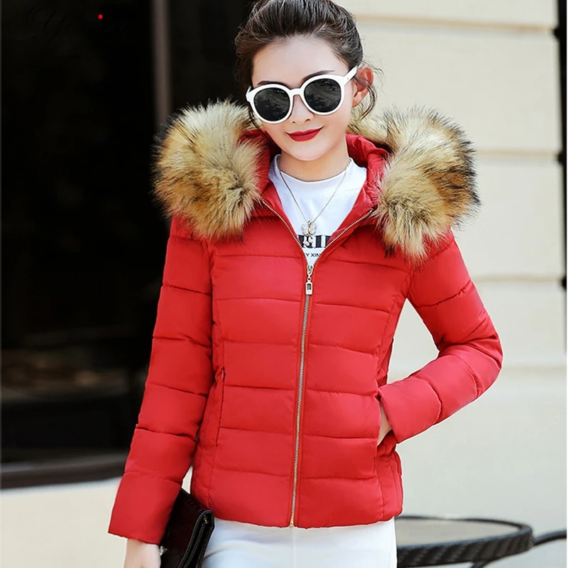 

2019 Top Fashion Limited Full Slim Cotton Jacket Heavy Hair Female Cotton-padded Coat Winter Coat Women